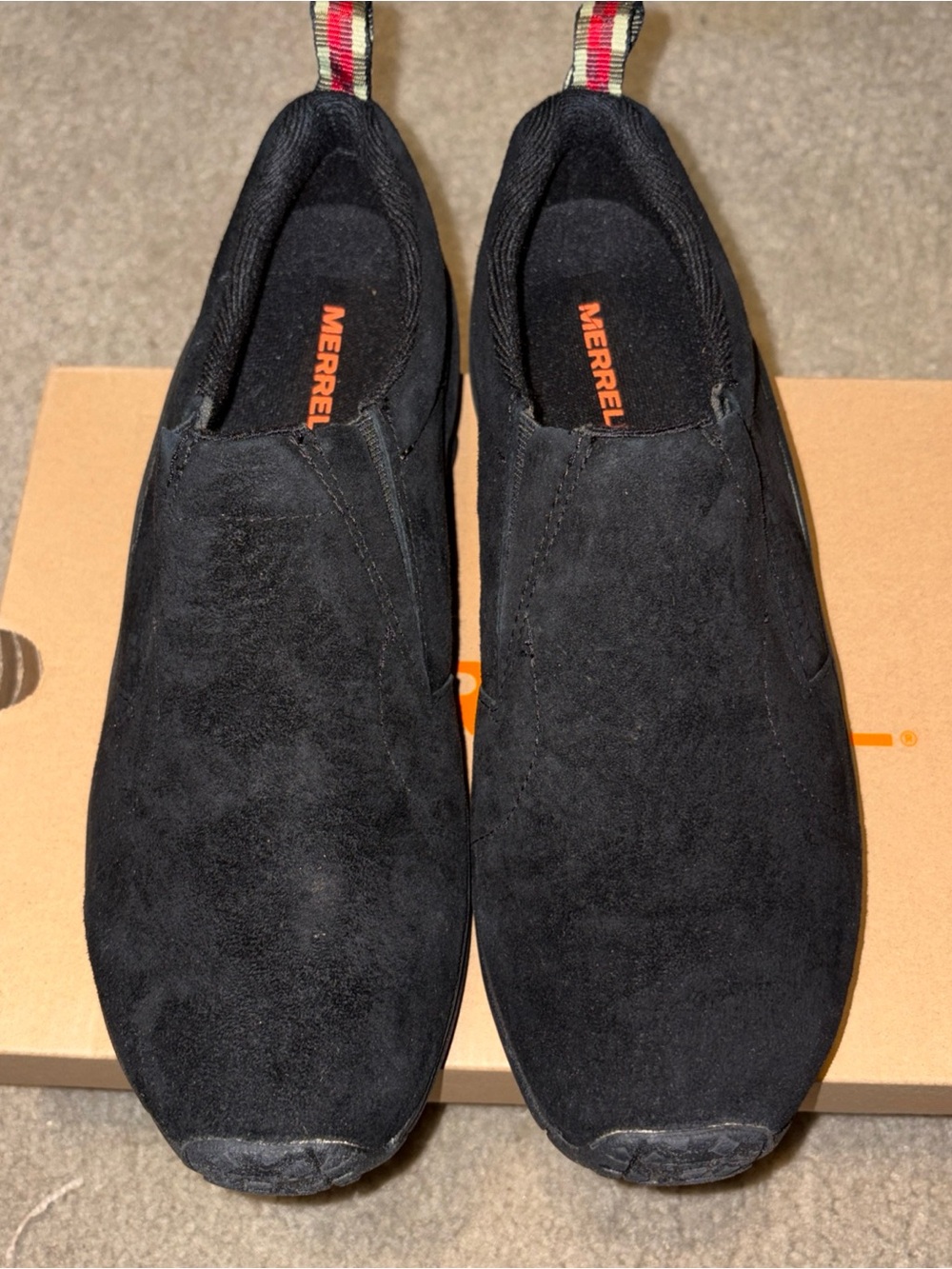 Merrell Jungle Moc Slip On Shoes Womens 11 Midnight Black Suede Leather Hiking